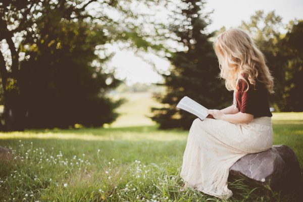 girl reading bible